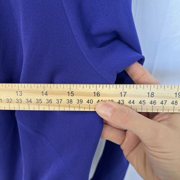 Issa London Purple 100% Silk Sheath Midi Dress Sz 6‎ 3/4 Sleeve Cocktail Wedding - Picture 8 of 16